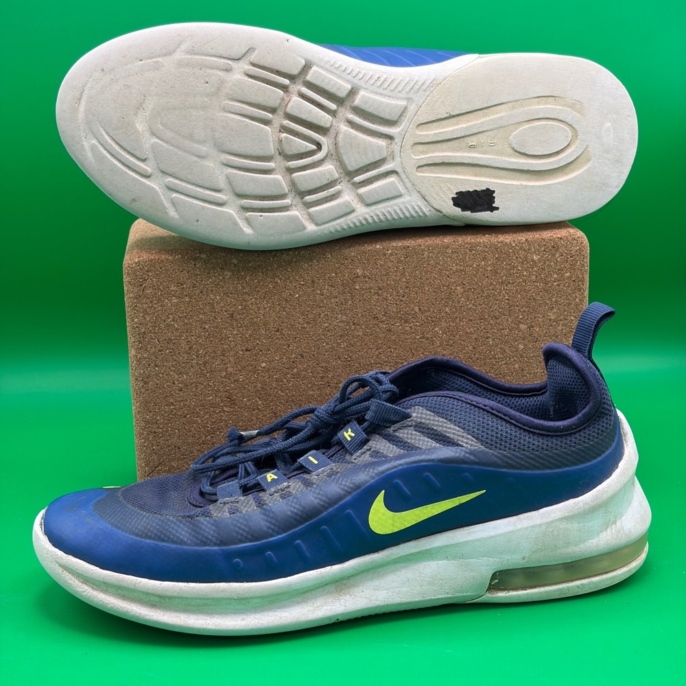 Nike Air Max Axis Sneakers Kids 6Y Midnight Navy Volt Blue White Athletic Shoes